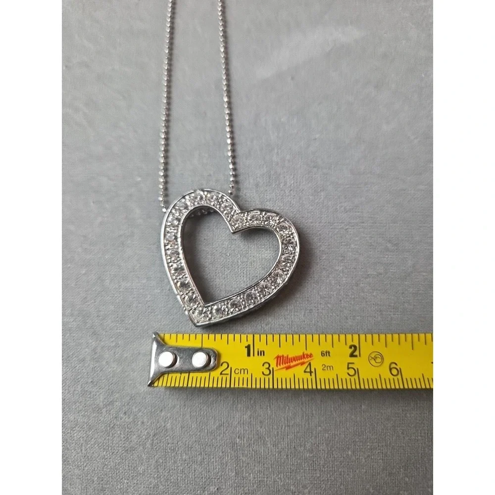 Beautiful vintage CZ Floating Heart Pave Setting 16